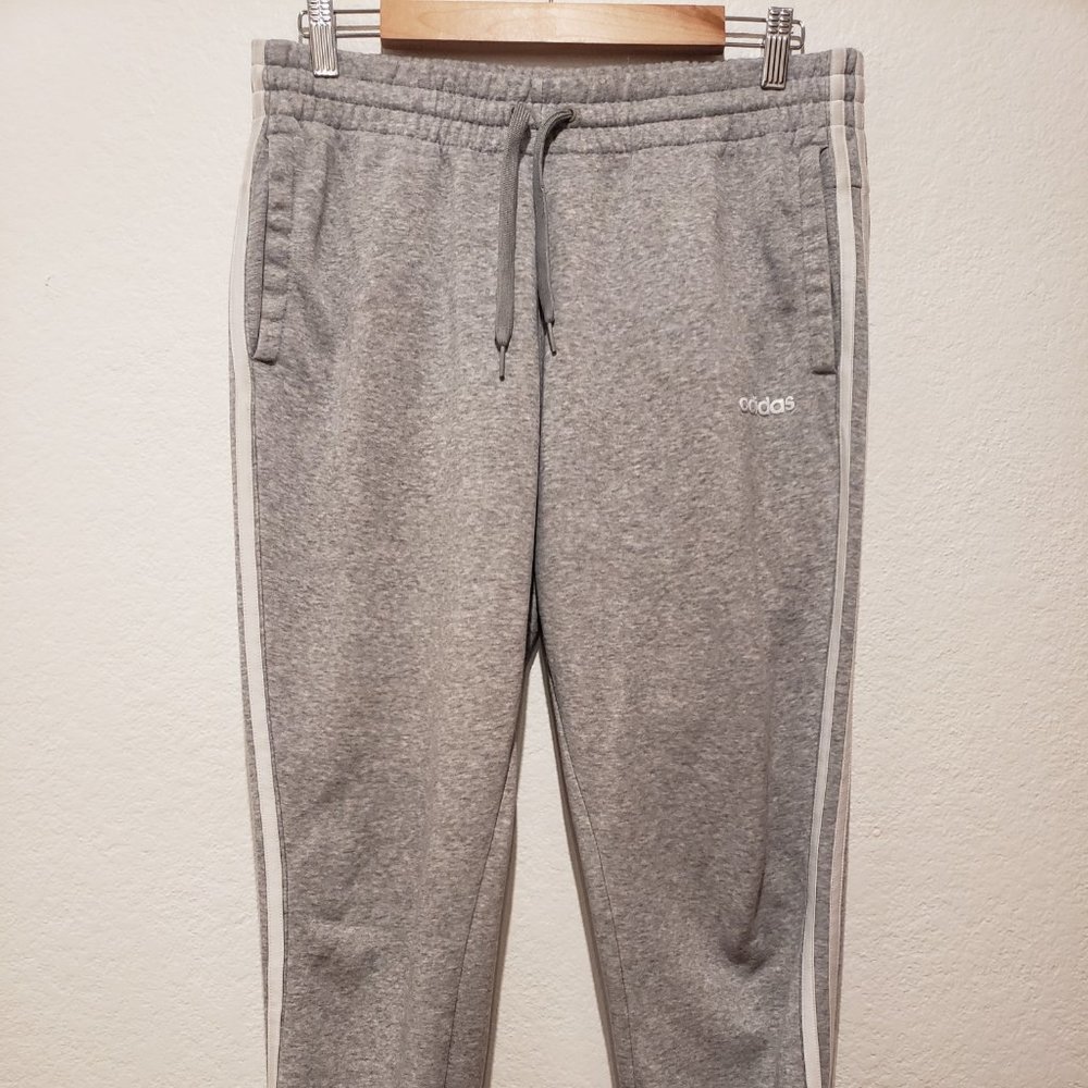 Adidas Grey Pull On Elastic Waist Sweat Activewear Pants. Size M.
